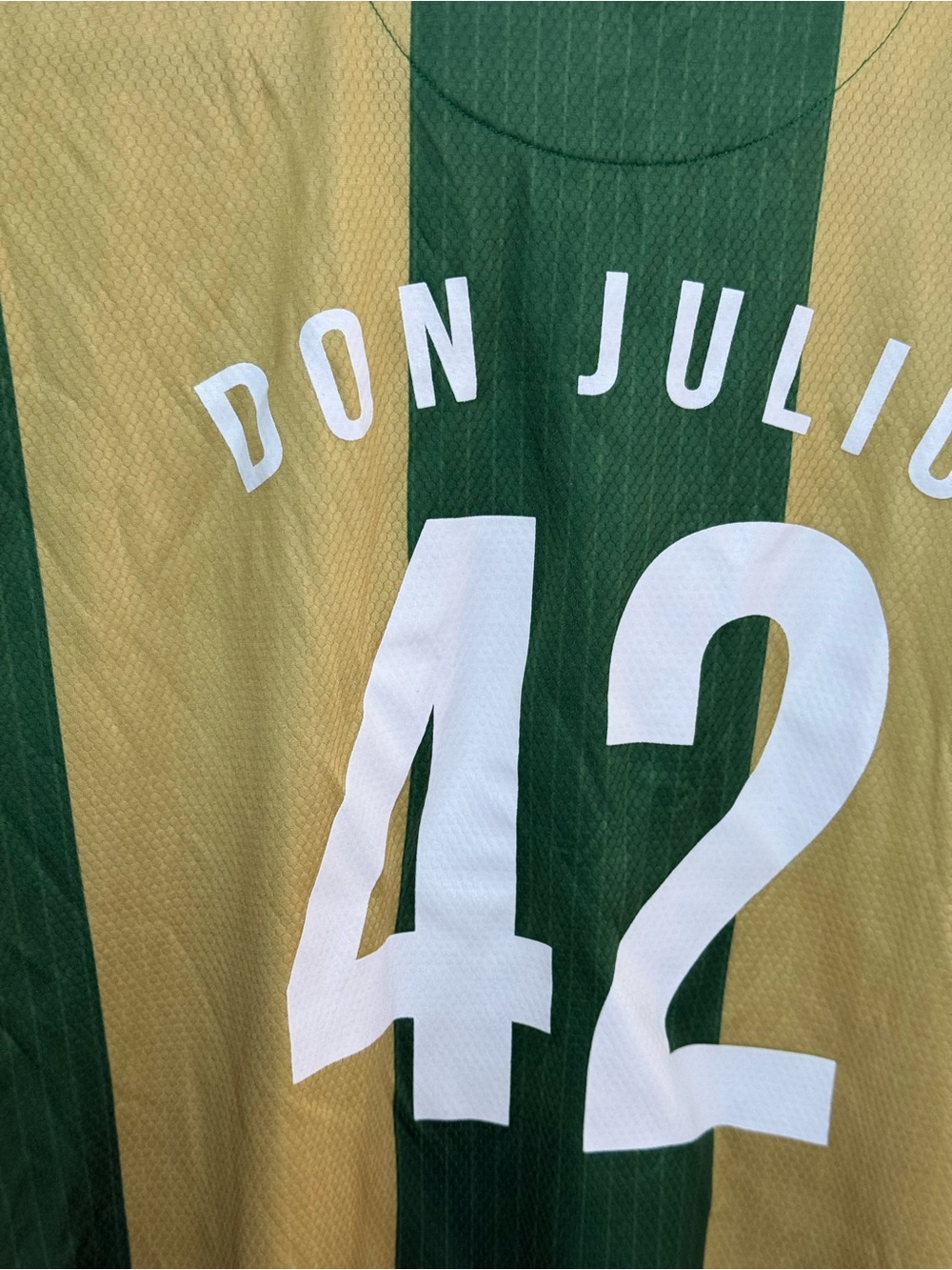 FIFA Don Julio Mens Green & Gold Striped Soccer Shirt jersey - Picture 5 of 5
